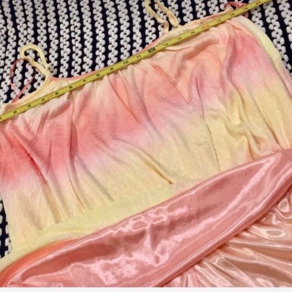 Pink Orange Yellow Tie Dye Sun Dress Fully Lined - Picture 10 of 10
